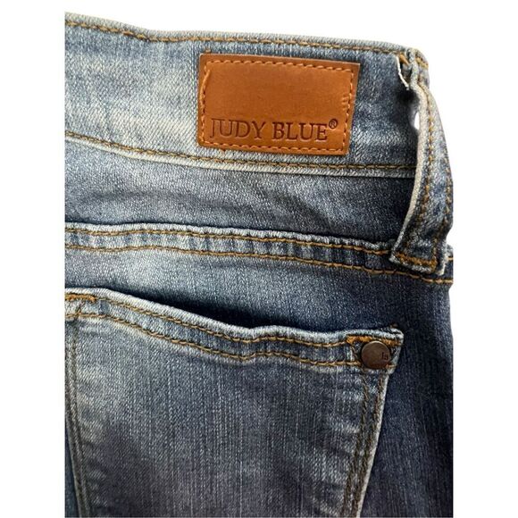 Judy Blue Mid-Rise Stretchy Distressed Denim Skinny Jeans - Picture 7 of 8